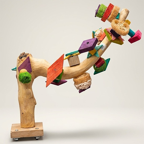 WP-12 Natural Wood Activity Perch For Birds