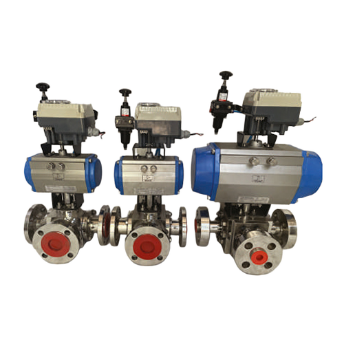3 Way Ball Valve With Pneumatic Actuator With Positioner