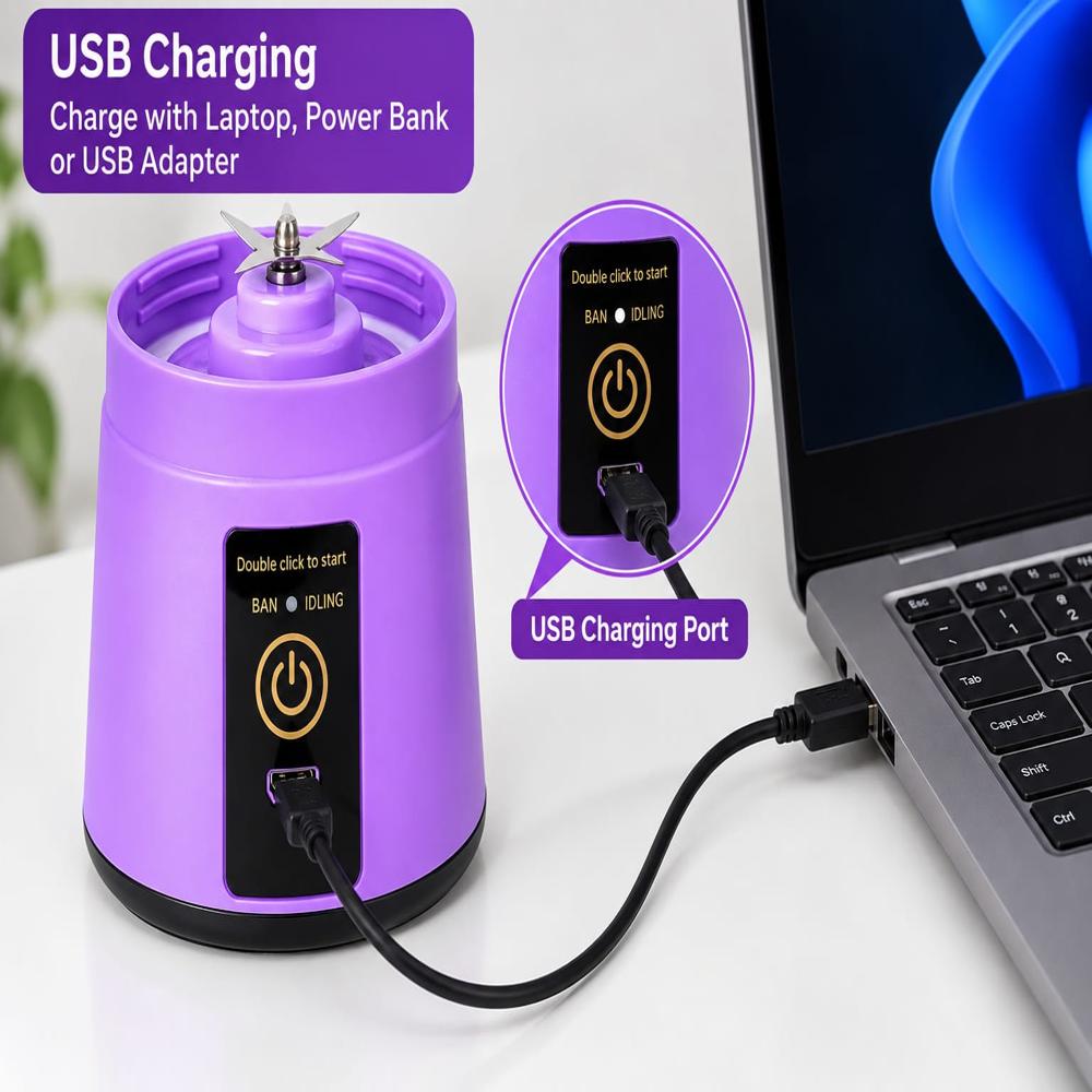 Portable Rechargeable Juicer Blender, Electric Fruit Mixer & Smoothie Maker