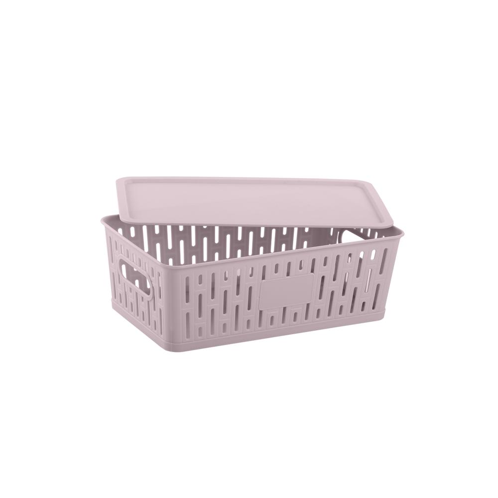 Plastic Brick Net Small Basket with Lid