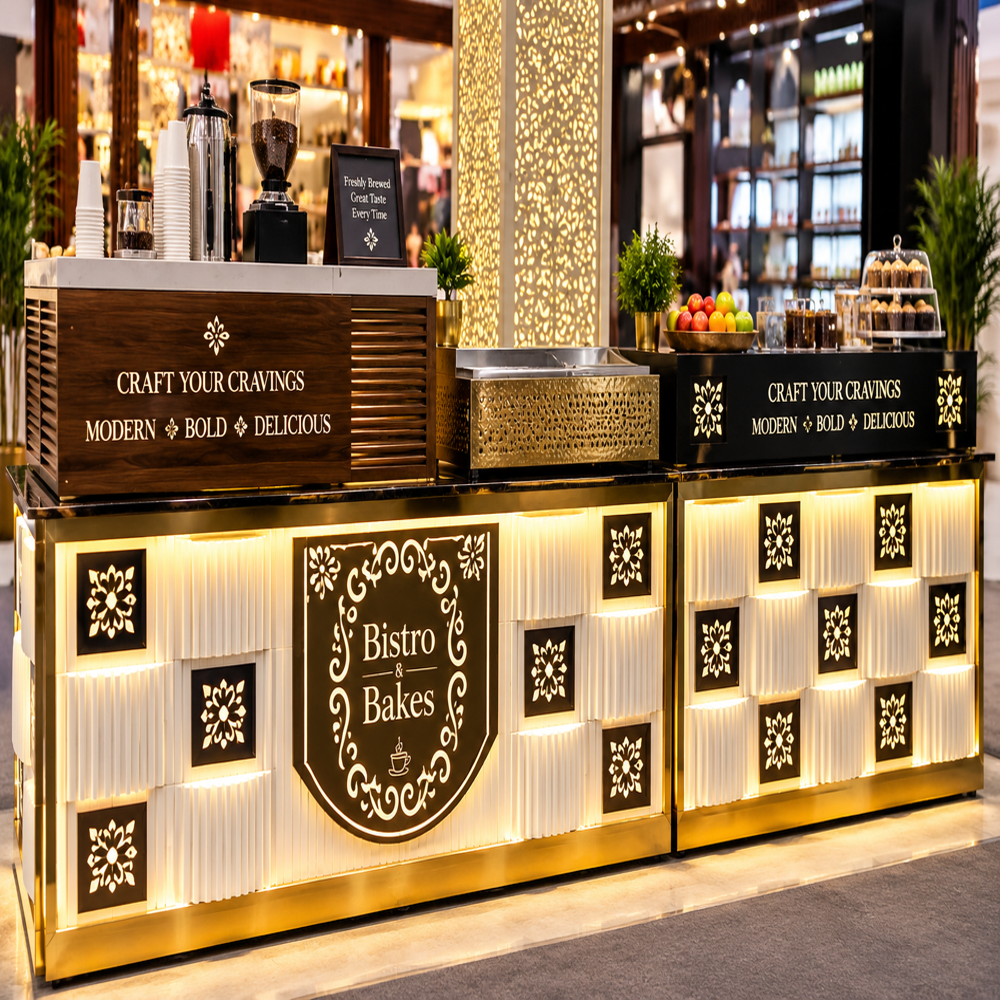 Stainless Steel Buffet Service Counter - Capacity: 35 Kg