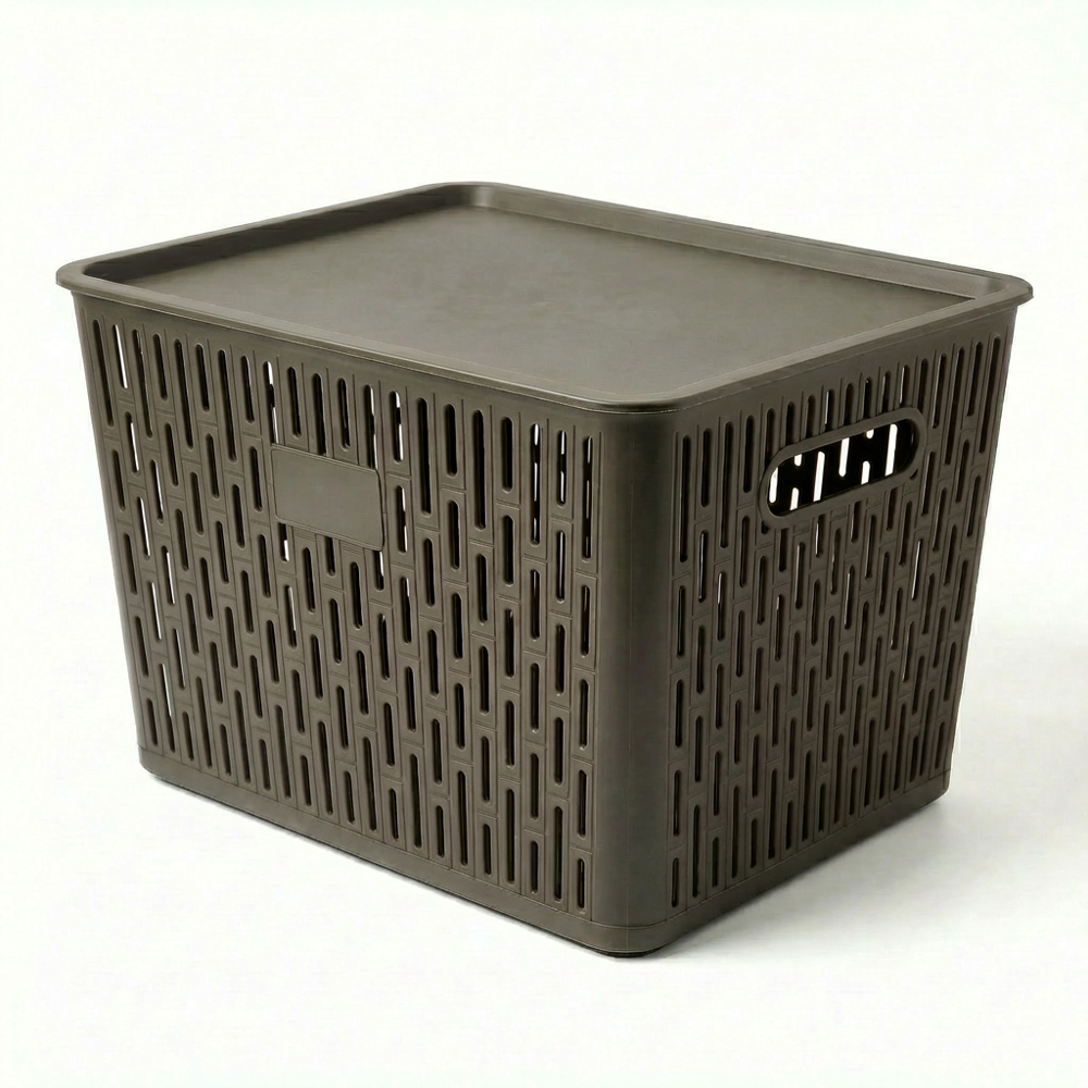 Plastic Brick Net Large Basket With Lid