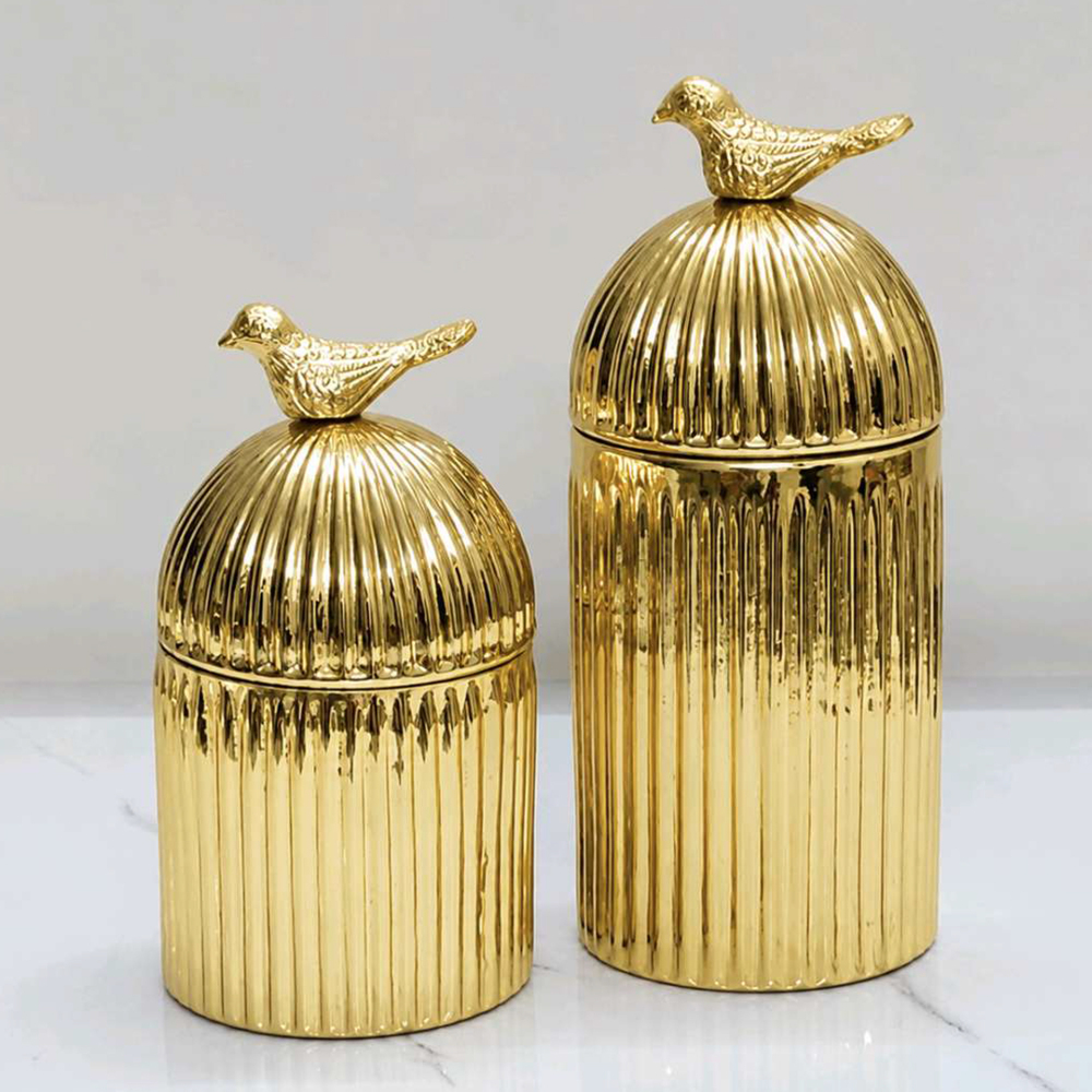 Gold Decorative Glass Hamper Jar
