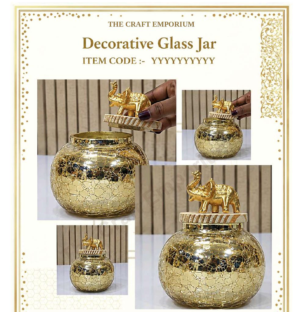 Gold Mercury Finish Decorative Glass Jar