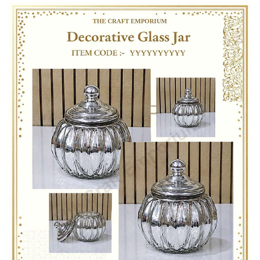 Silver Decorative Glass Jar