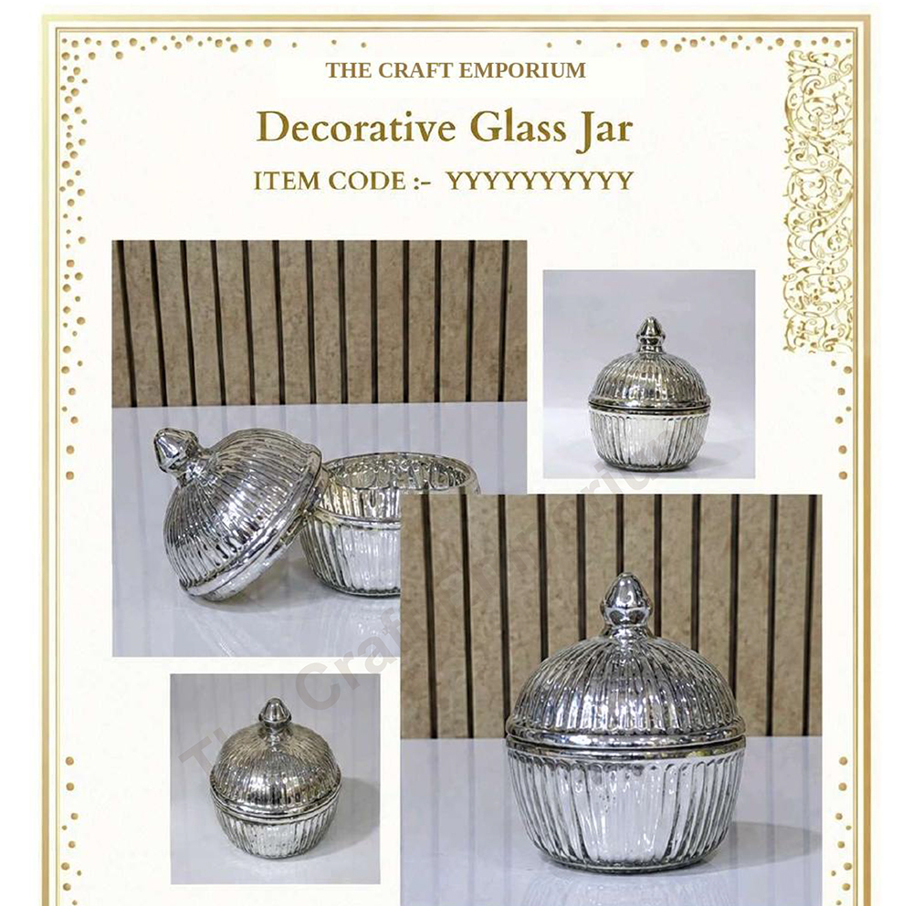 Silver Mercury Finish Decorative Glass Jar
