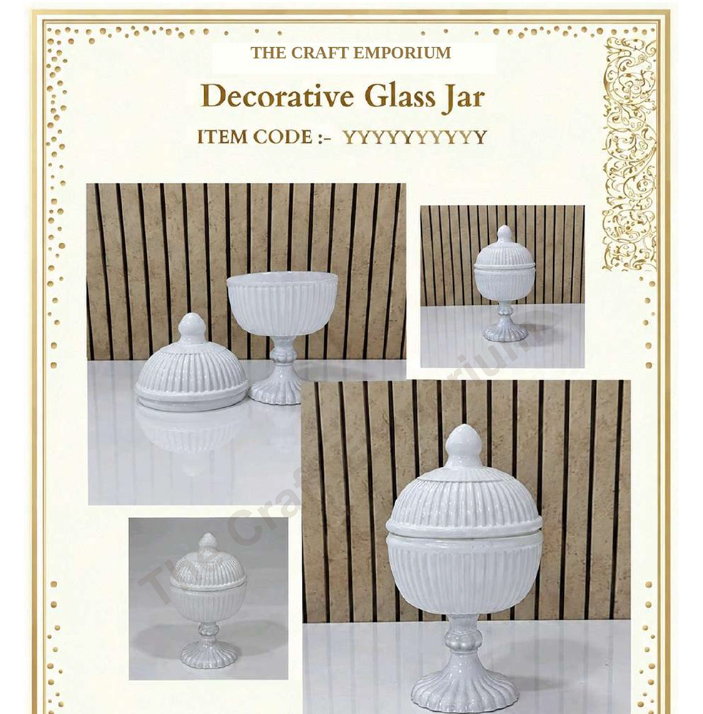 White Decorative Glass Jar