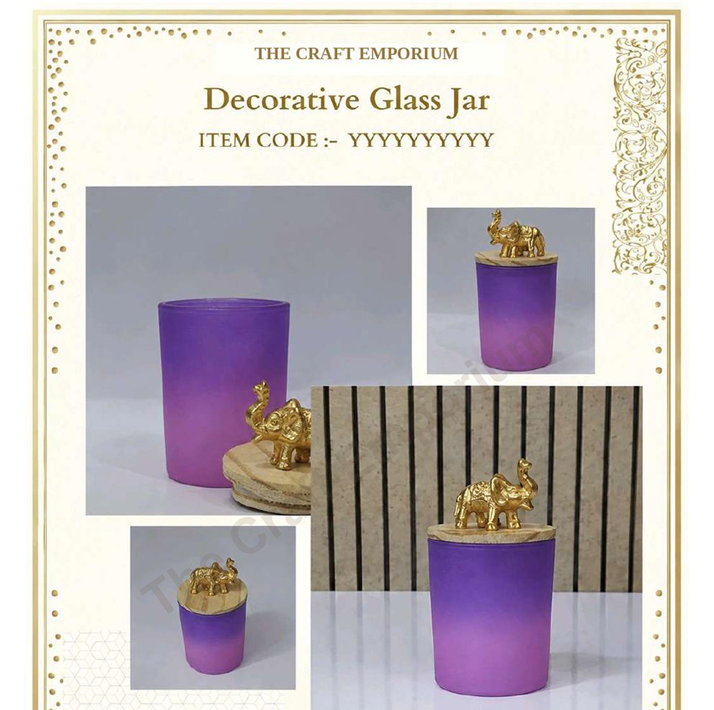 Two Tone Finish Decorative Glass Jar