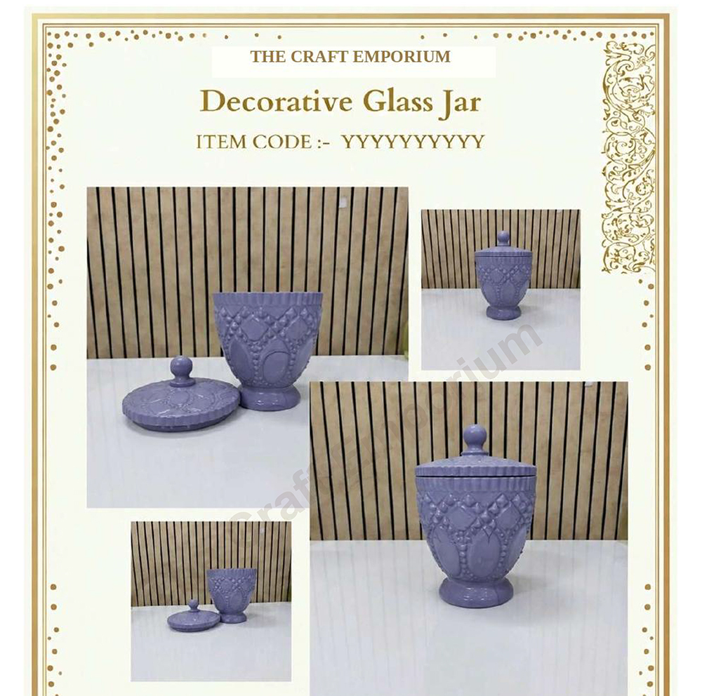 5.5x8 Inch Grey Decorative Glass Jar