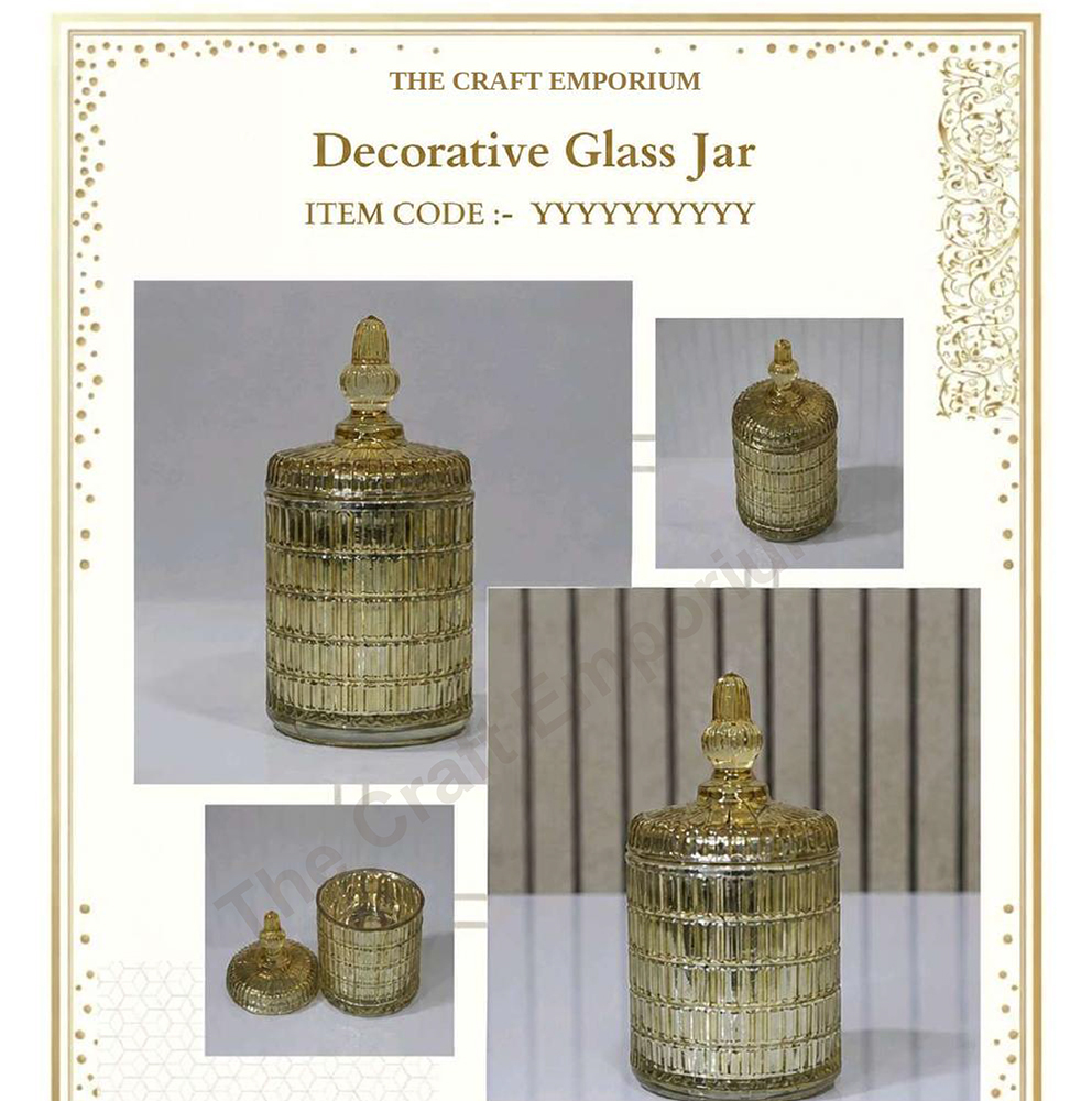 3x6 Inch Gold Mercury Decorative Glass Jar