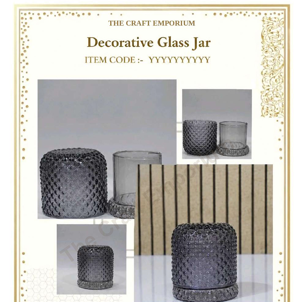 Smoke Color Decorative Glass Jar