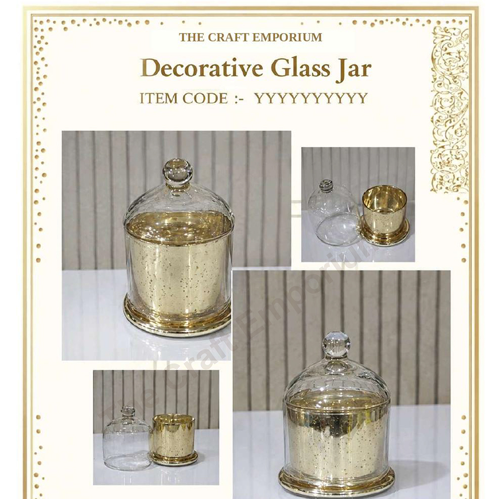 5.5x5 Inch Gold Mercury Decorative Glass Jar