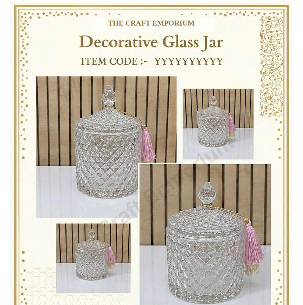 3.25x5.5 Inch Transparent Decorative Glass Jar