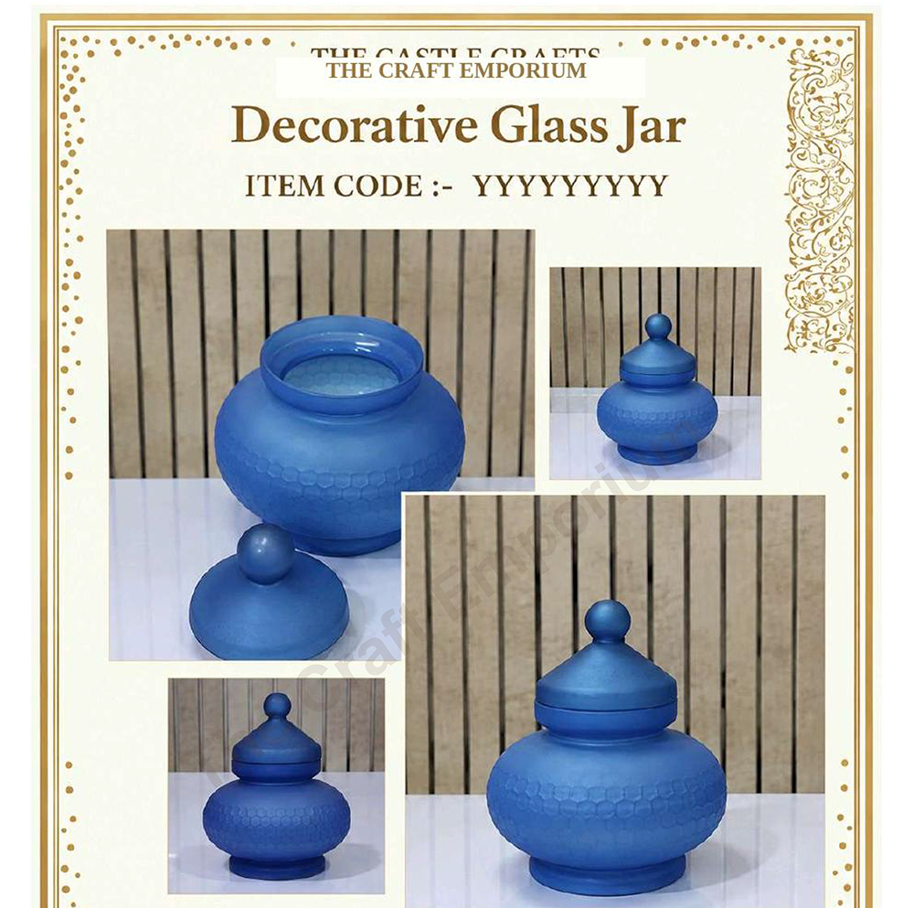 Blue Decorative Glass Jar