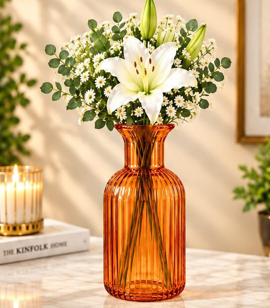 6.5 Inch Decorative Glass Vase