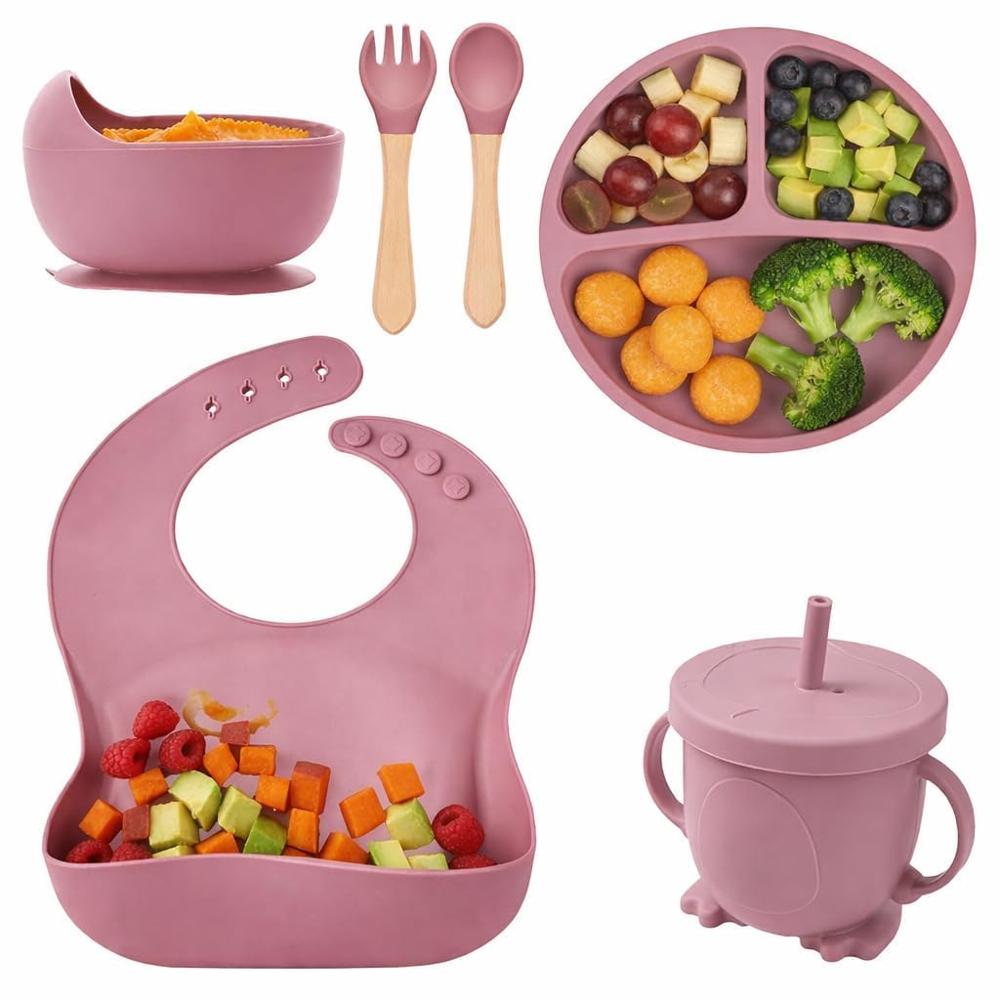 Silicone Self-Feeding Set, Bpa-Free Tableware Kit For Babies - Age Group: +6 Months