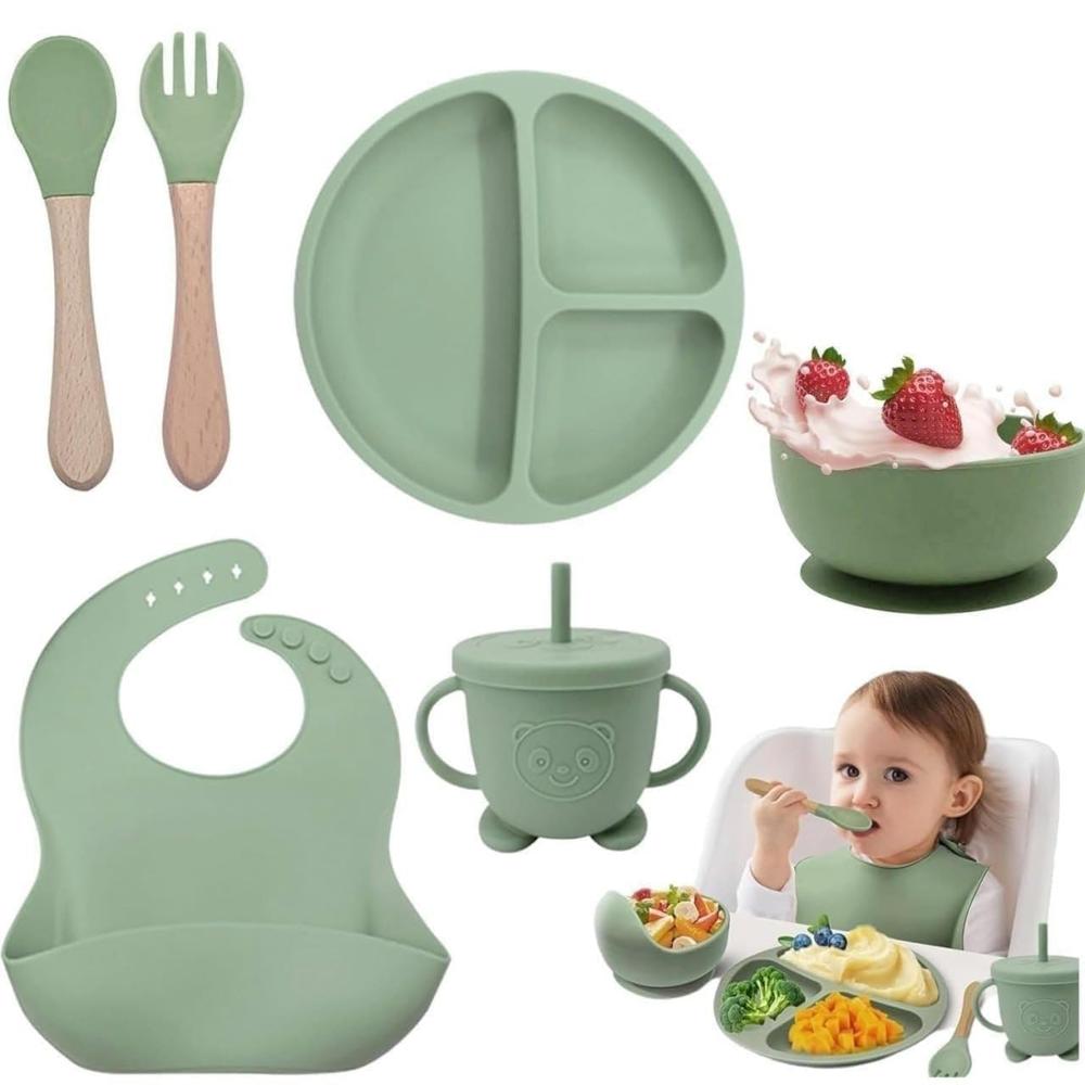 Silicone Self-Feeding Set, Bpa-Free Tableware Kit for Babies