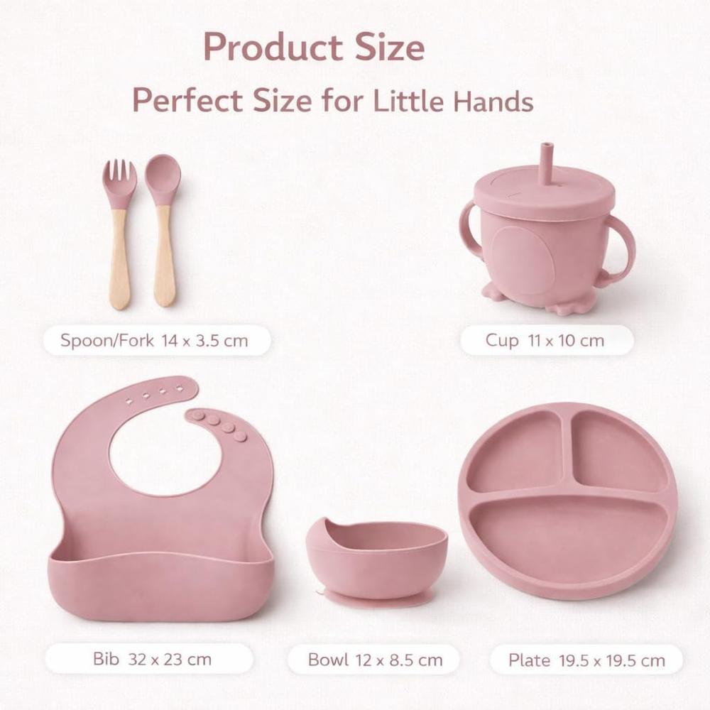 Silicone Self-Feeding Set, Bpa-Free Tableware Kit for Babies