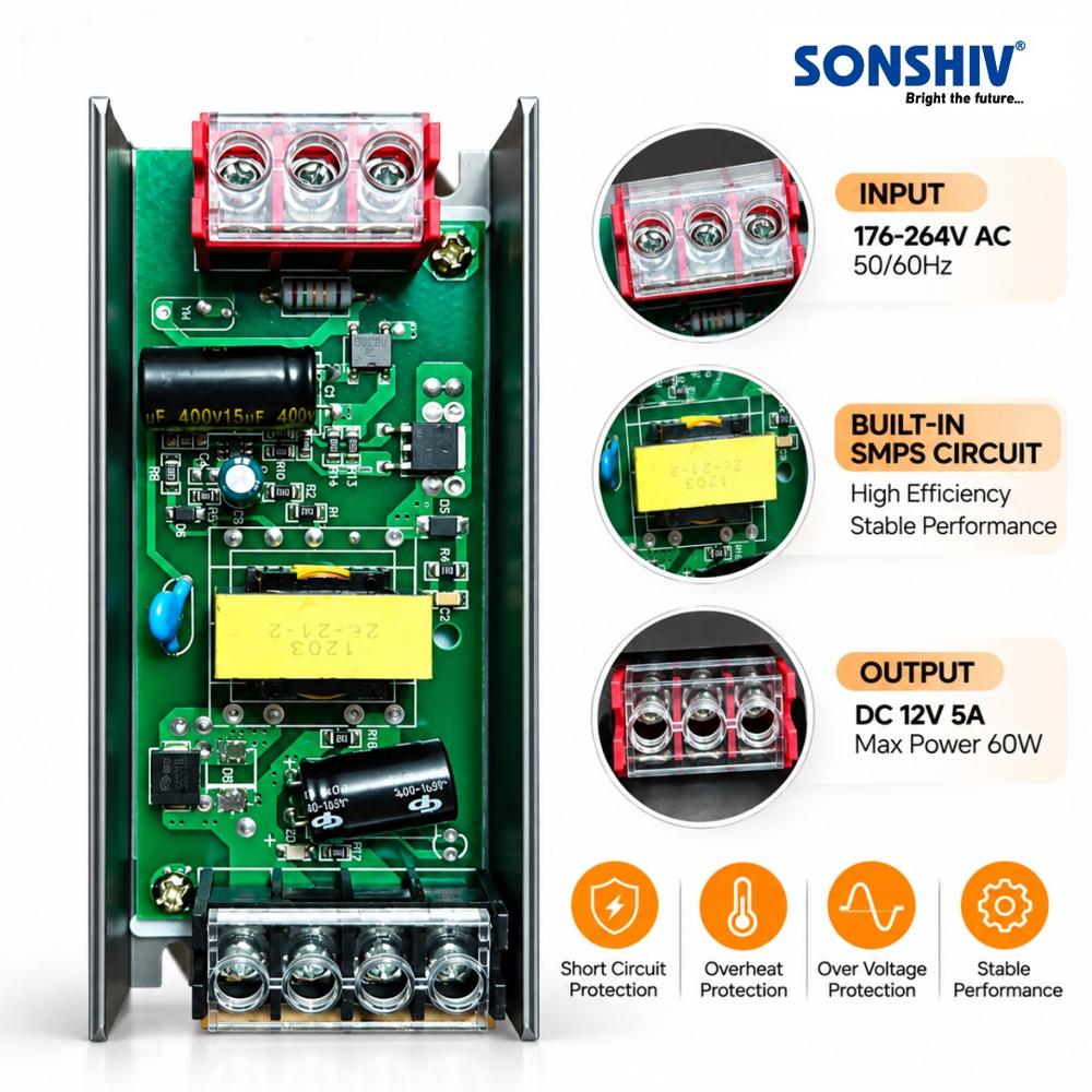 12v 5a Smps Power Supply