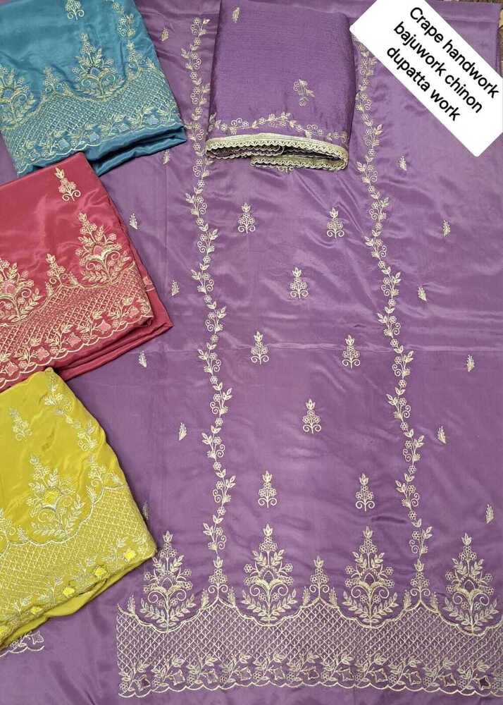 Crepe Embroided Suit fabric