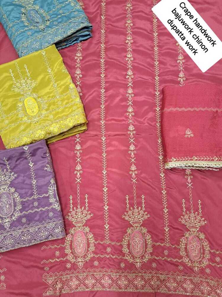 Crepe Embroided Suit fabric
