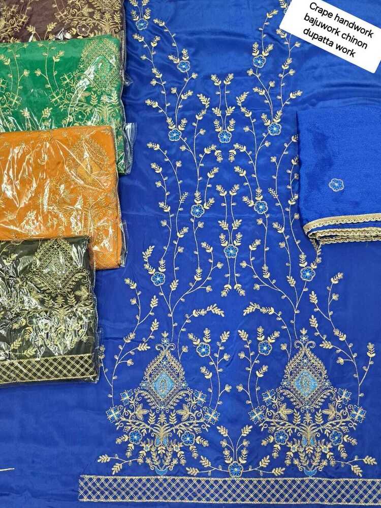 Crepe Embroided Suit fabric
