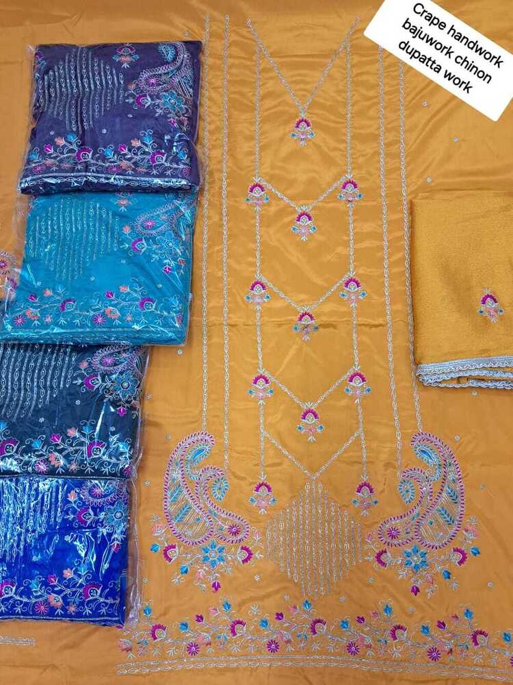 Crepe Embroided Suit fabric