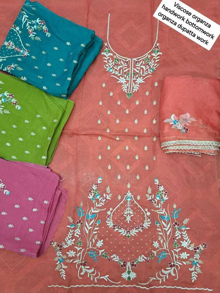 Handwork Embroidered Suit Fabric