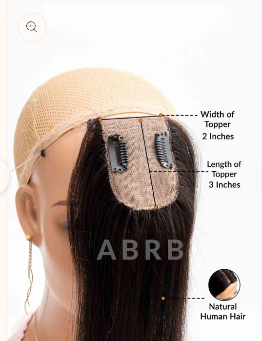 2x3 Skin Base Hair topper with Adjustable Silicon String