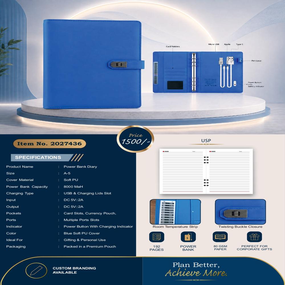 Item no 2027436 Power Bank Diary