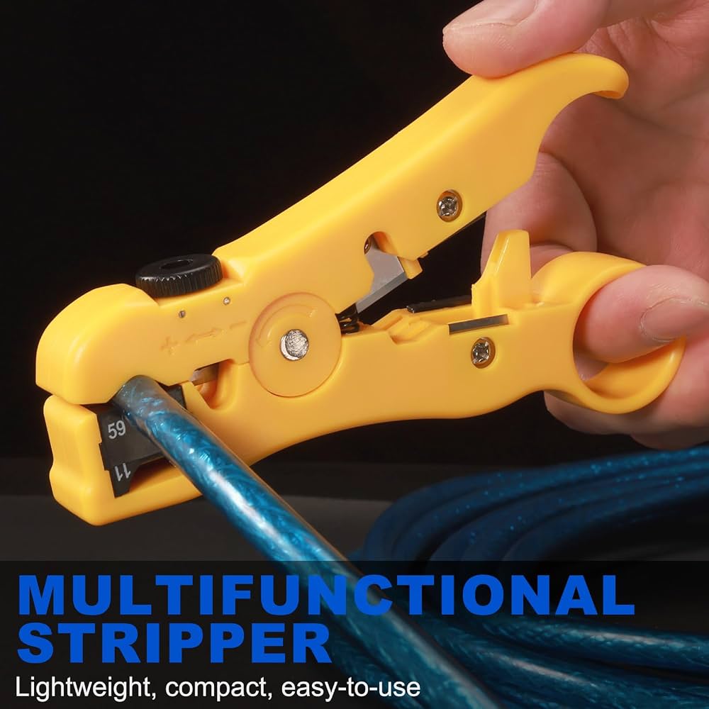 Universal Stripping Tool(Rg6 Rg7 Rg11 Crimping Tool) - Color: Yellow