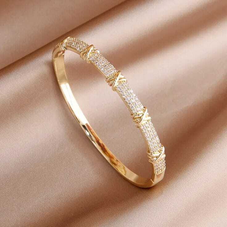 Gold Pave Segmented Kada