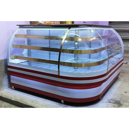 Curved Glass Sweet And Bakery Display Counter