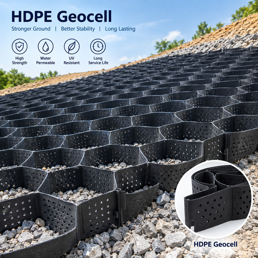 Hdpe Geocell - Application: Retaining Wall