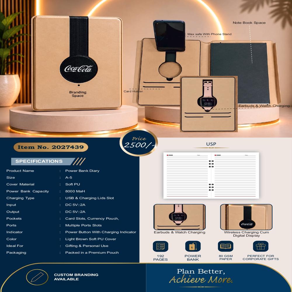 Itemcode 2027439 Power Bank Diary