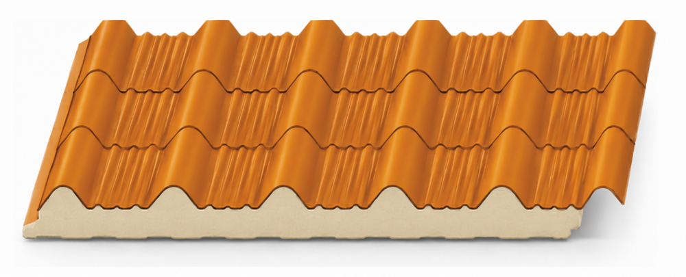 Puf Tile Roof Sandwich Panel - Material: Galvanized Sheet