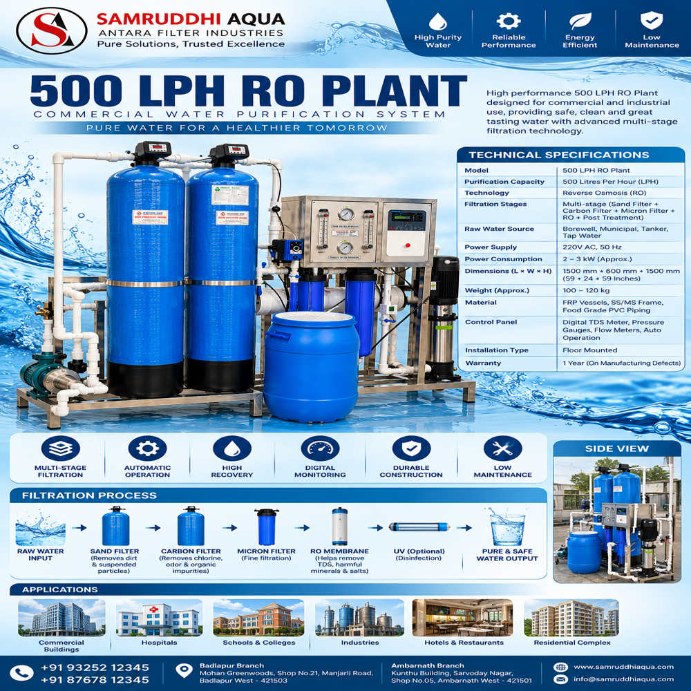 500 LPH RO Plant