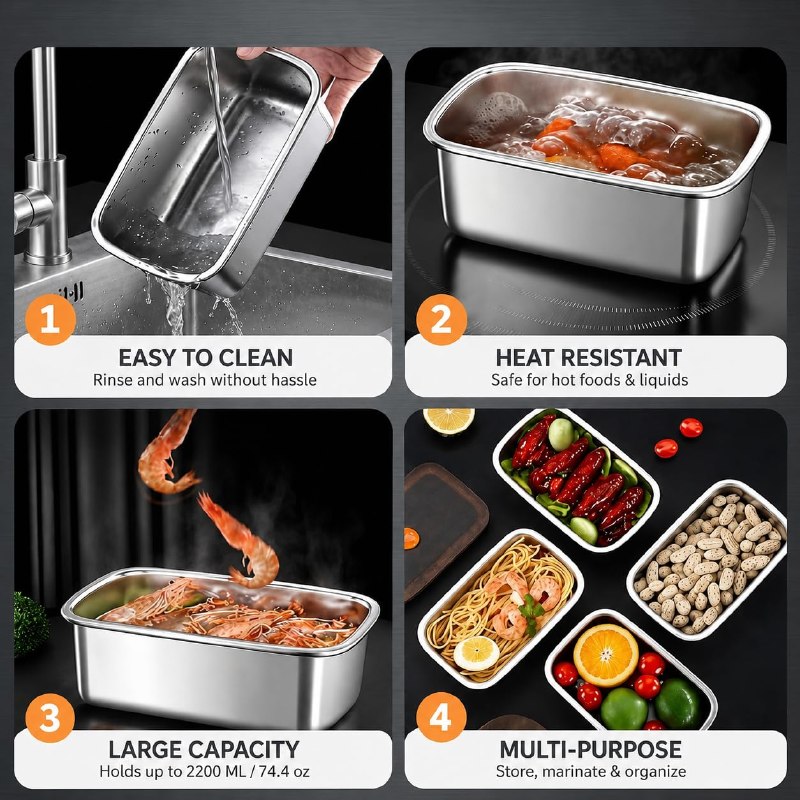 Sus316 Stainless Steel Food Storage Container