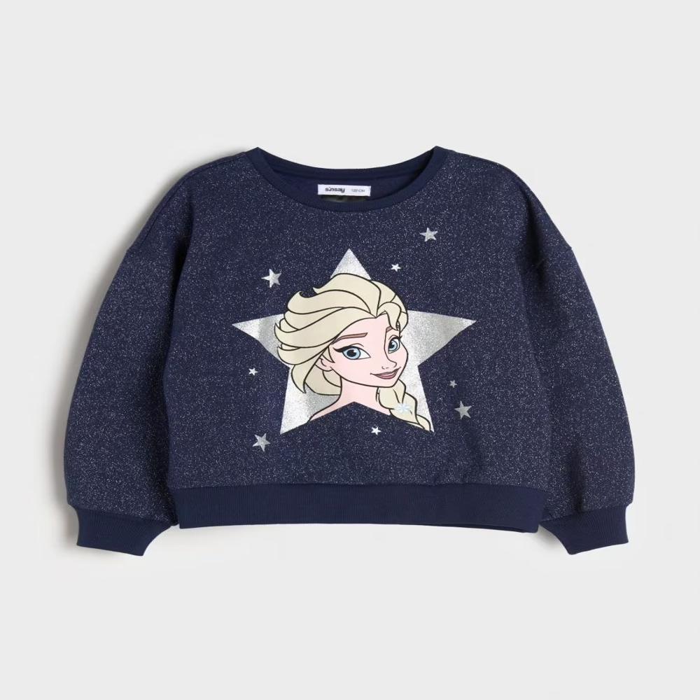 G22343 Girls Lurex Printed Sweatshirt