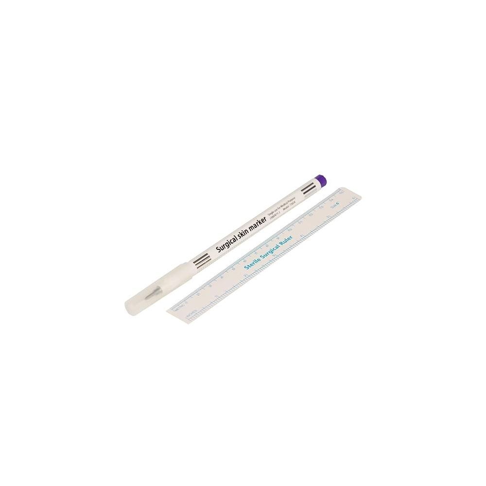 Skin Marker Ruler Surgical Stencil Pen & Tattoo Measuring Tool Set