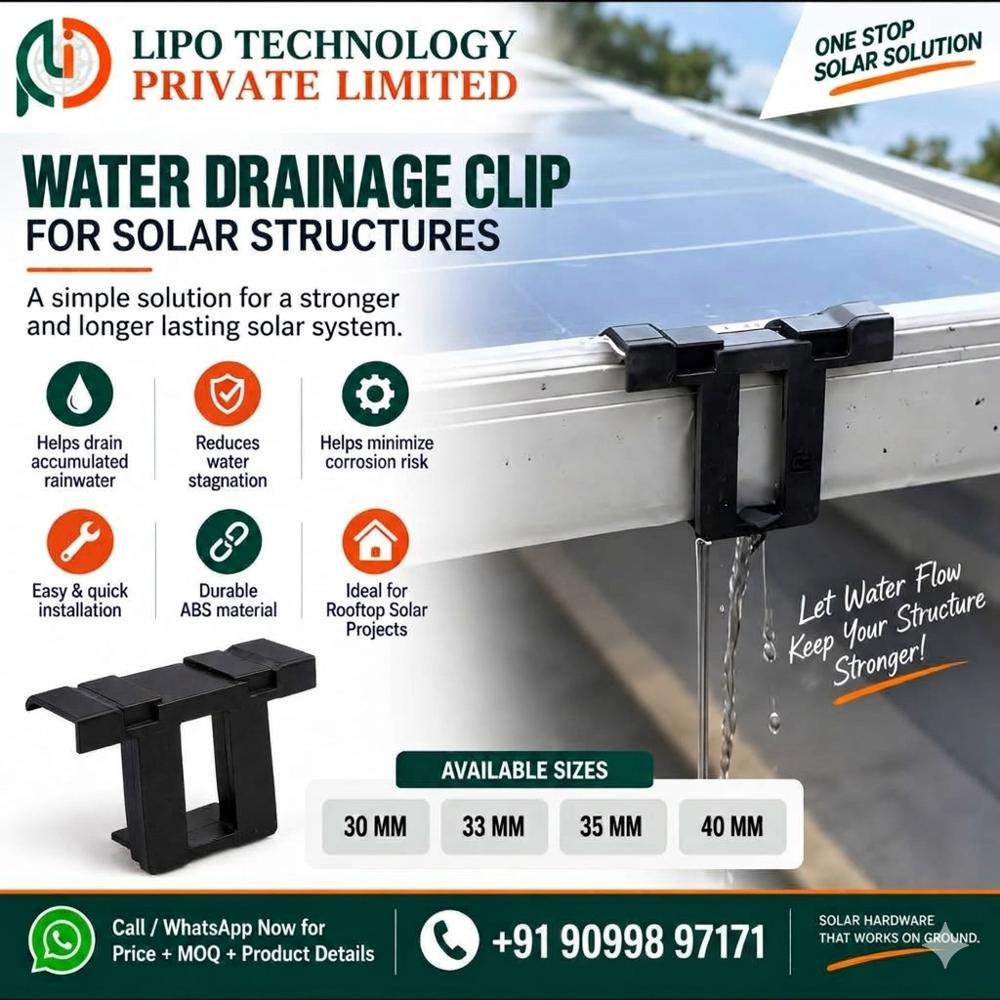 Water Drain clip for solar panel