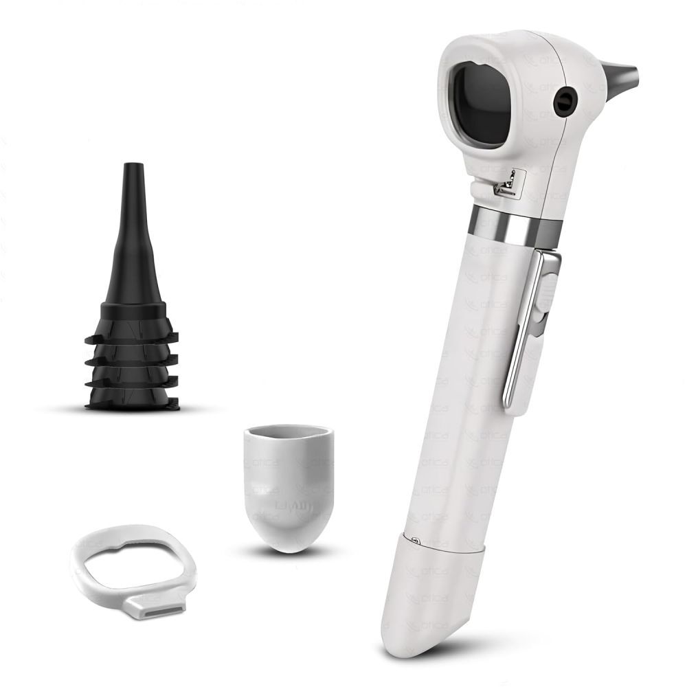Welch Allyn Pocket LED Otoscope Fiber Optic Professional AA Battery Handle 22870 White