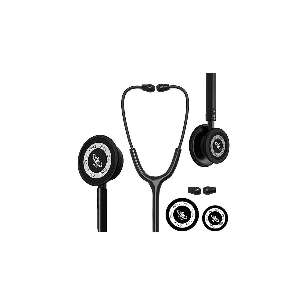 All Black Dual Head Stethoscope for Medical Students and Doctors