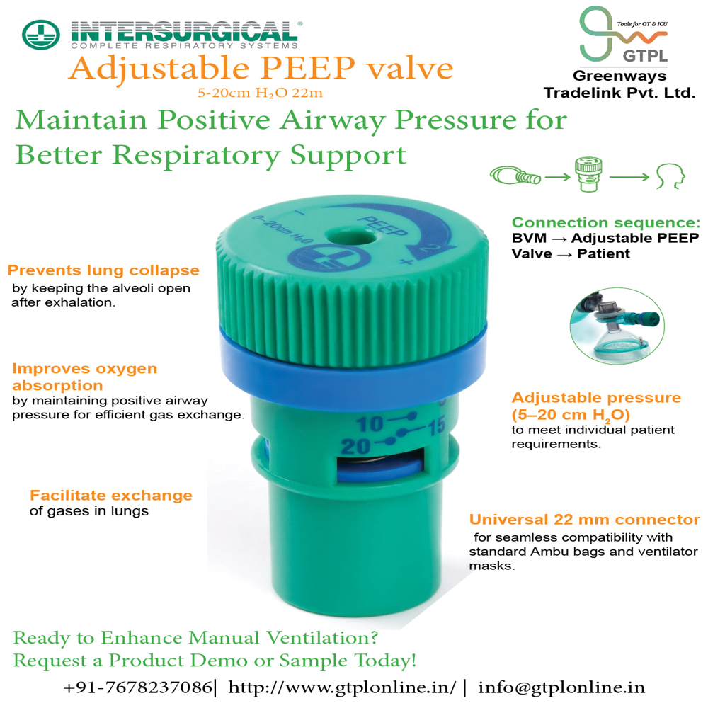 Intersurgical Adjustable Peep Valve - Accuracy: 2 Cm H2o