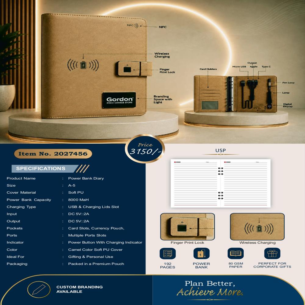 Itemcode2027456 Power Bank Diary