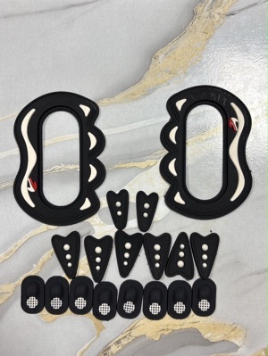 Pro Biker Gloves Rubber Components - Color: Black