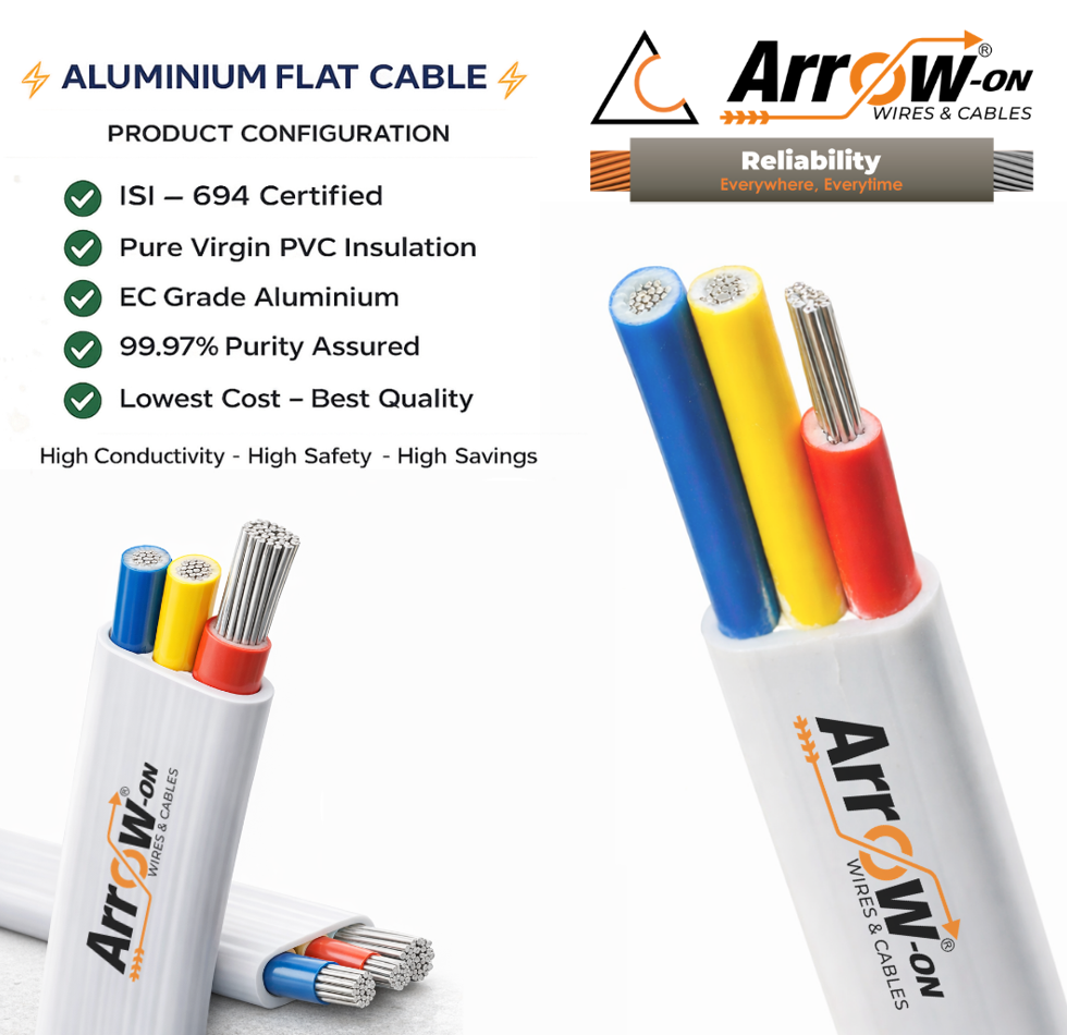 10.0 Sq Mm Aluminium Submersible Flat Cable