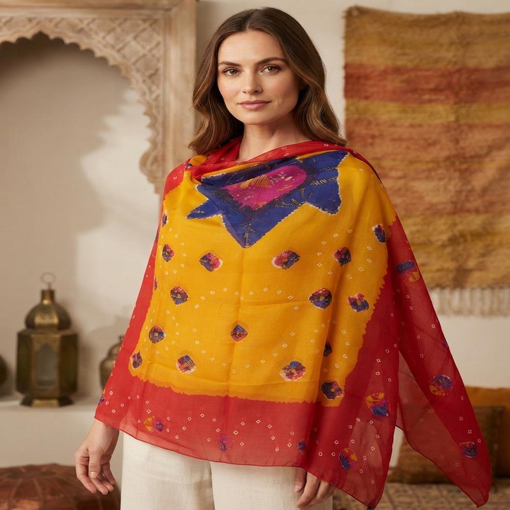 Pure Silk Printed Beach Pareo or shawl