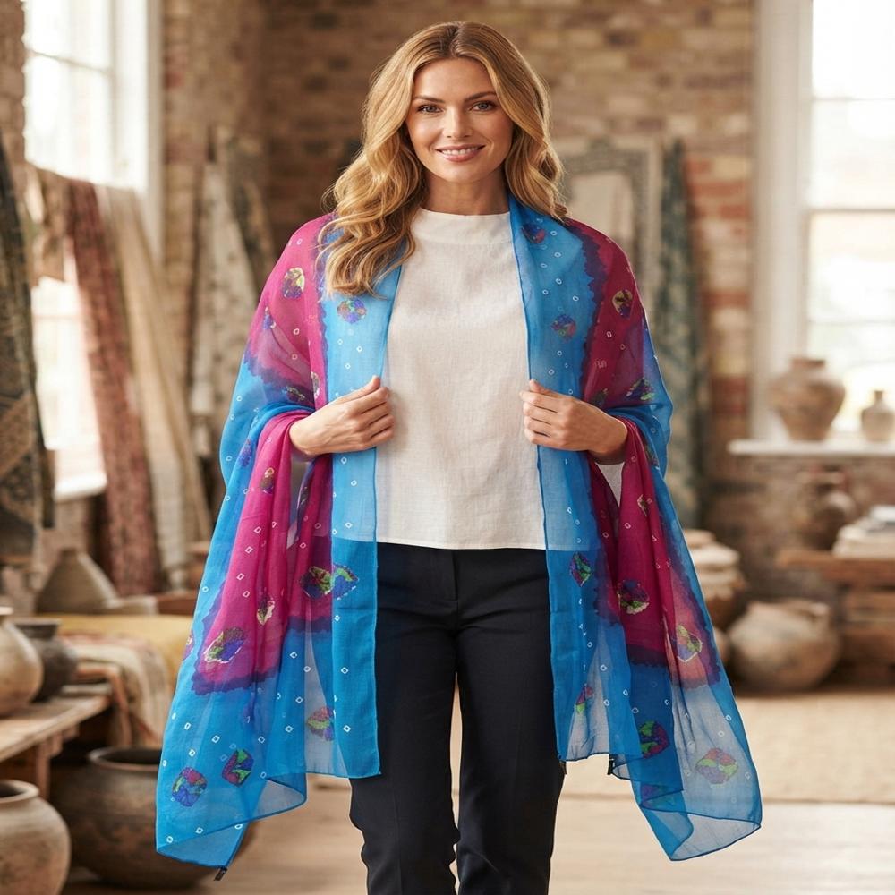 Pure Silk Printed Beach Pareo or shawl