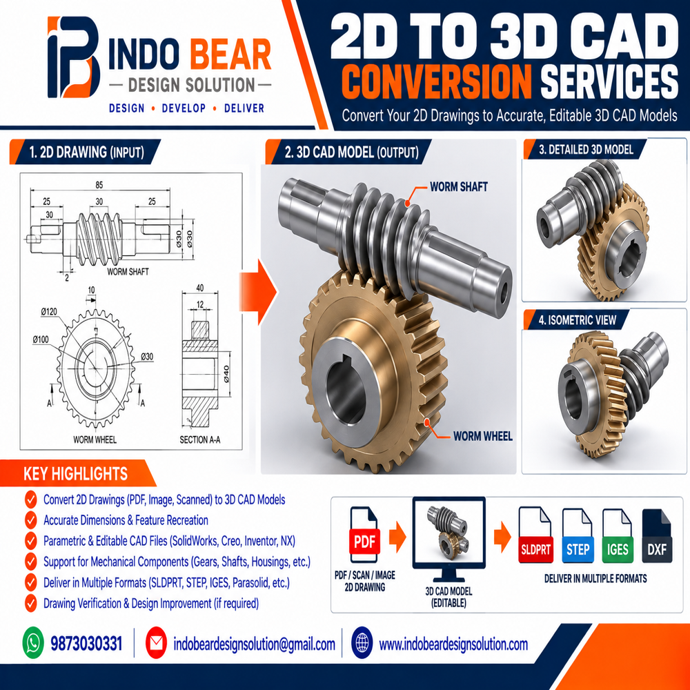 2d To 3d Cad Conversion Drawing Services